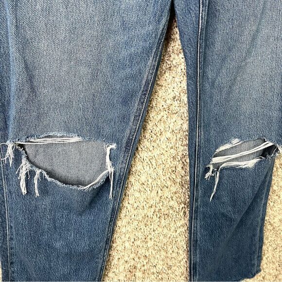 Paige Jeans Women’s 27 Noella Sledge Destructed Distressed Denim Straight Crop - Picture 5 of 12